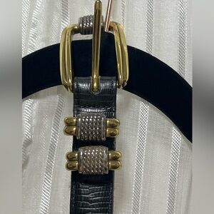 “Brighton” Designer Black Designer Belt SZ: (M/L/32) Leather Belt